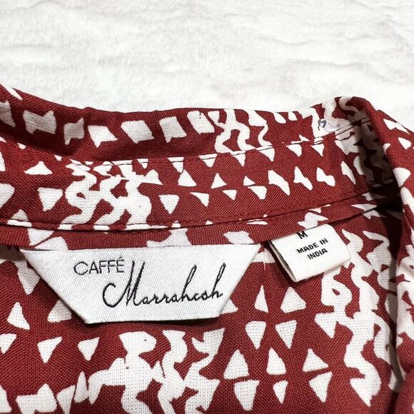 Caffe’ Marrakesh Pintuck Lace Tank Maroon Cream NWT Women’s M - Picture 7 of 9